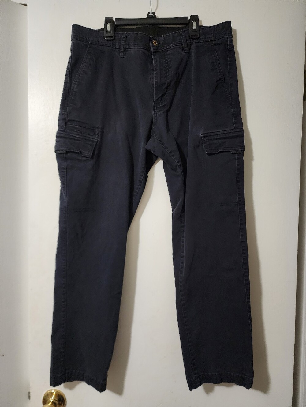 Weatherproof Mens Black Cargo Pants Flat Front Straight Leg Stretch 34x30